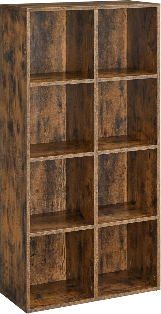 VASAGLE Libreria a 8 Cubi, Scaffale Espositore per Decorazioni, Souvenir, Piante, per Studio, Ufficio, Soggiorno, 30 x 65,5 x 129,5 cm, Bianco LBC24WT