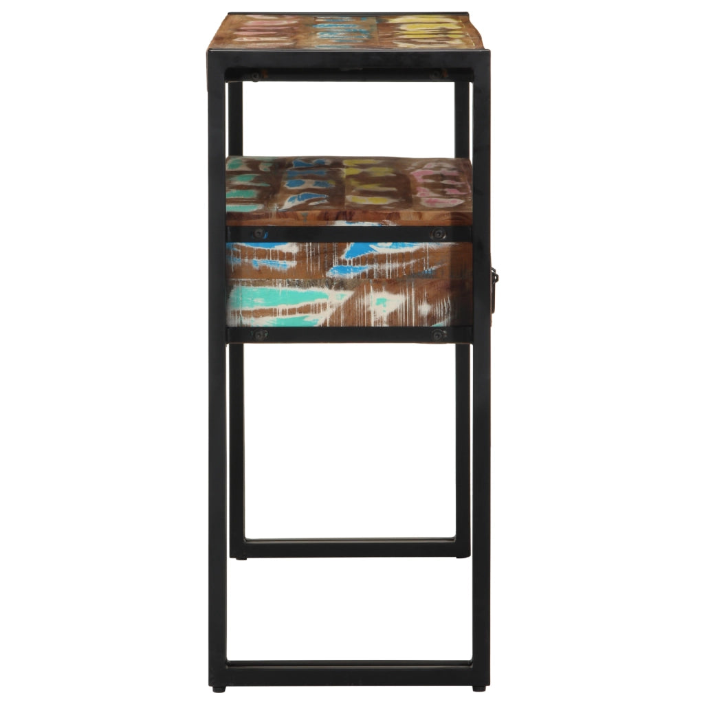 Tavolini  Multicolore 90x33x75 cm in Legno Massello Recuperato e Metallo