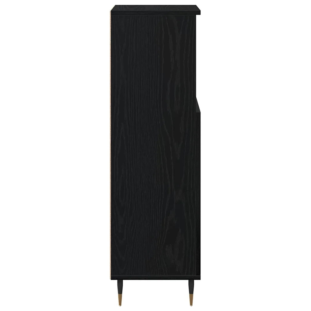 Mobile da Bagno | Armadio da bagno Rovere Nero 30 x 30 x 100 cm Legno multistrato