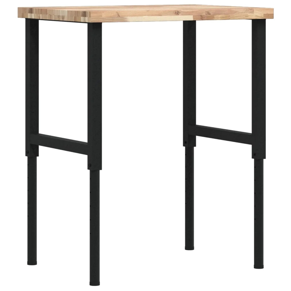 Banco Lavoro 80x60x(73-99,5) cm Legno di Faggio Rettangolare 3309690