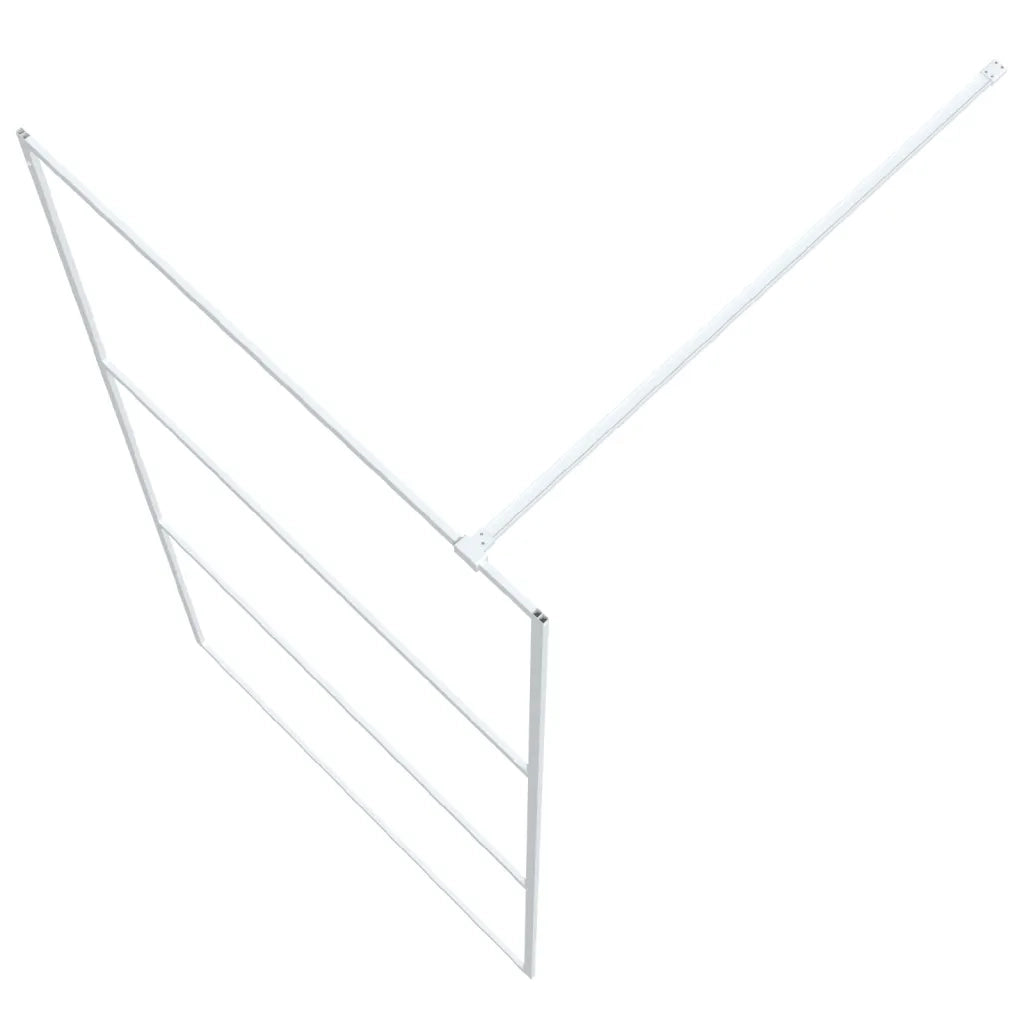 Parete Doccia Walk in Bianca 100x195 cm Vetro Trasparente ESG 152122