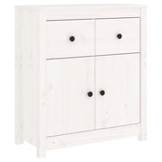 Buffet credenza cassettiera armadio mobile contenitore organizer per cucina soggiorno salotto 70 x 35 x 80 cm legno massello di pino bianco 02_0030491