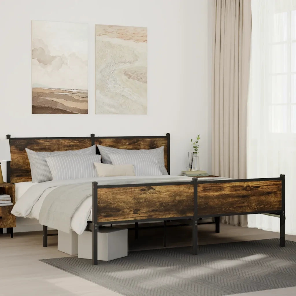 Giroletto senza Materaso in Metallo Rovere Fumo 183x213 cm 3301388
