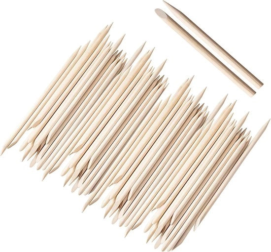 Strumento per unghie in legno - 200 pezzi - Arancione - Arte delle unghie - Manicure - Nail art - Fai da te - Multifunzionale.