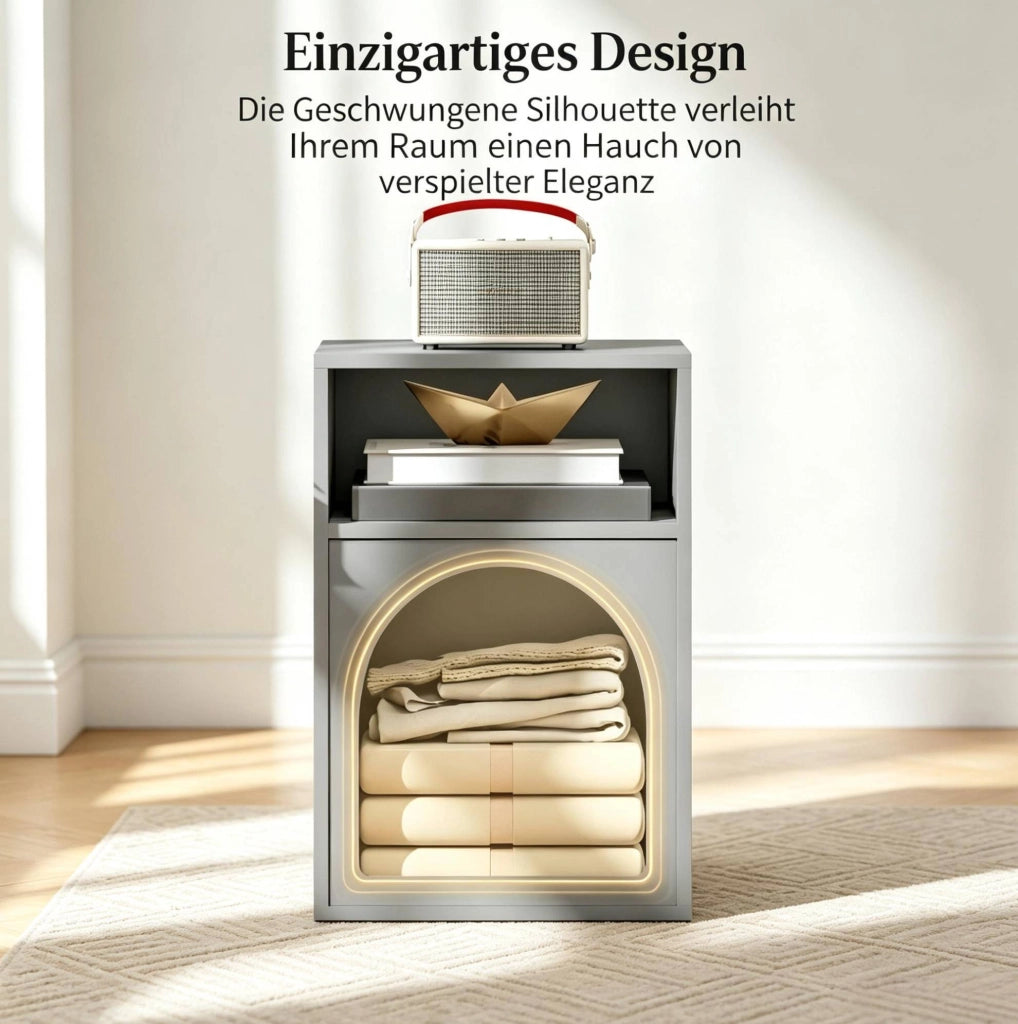 Set di 2 comodini ULEVR 40x30x60 cm con 2 vani aperti, in MDF grigio