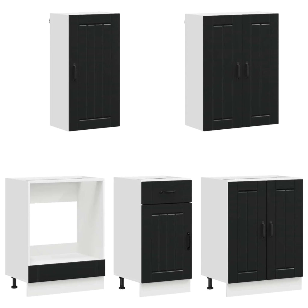 Unità Cucina LUCCA 5 pcs Nero Legno ingegnerizzato 3438256