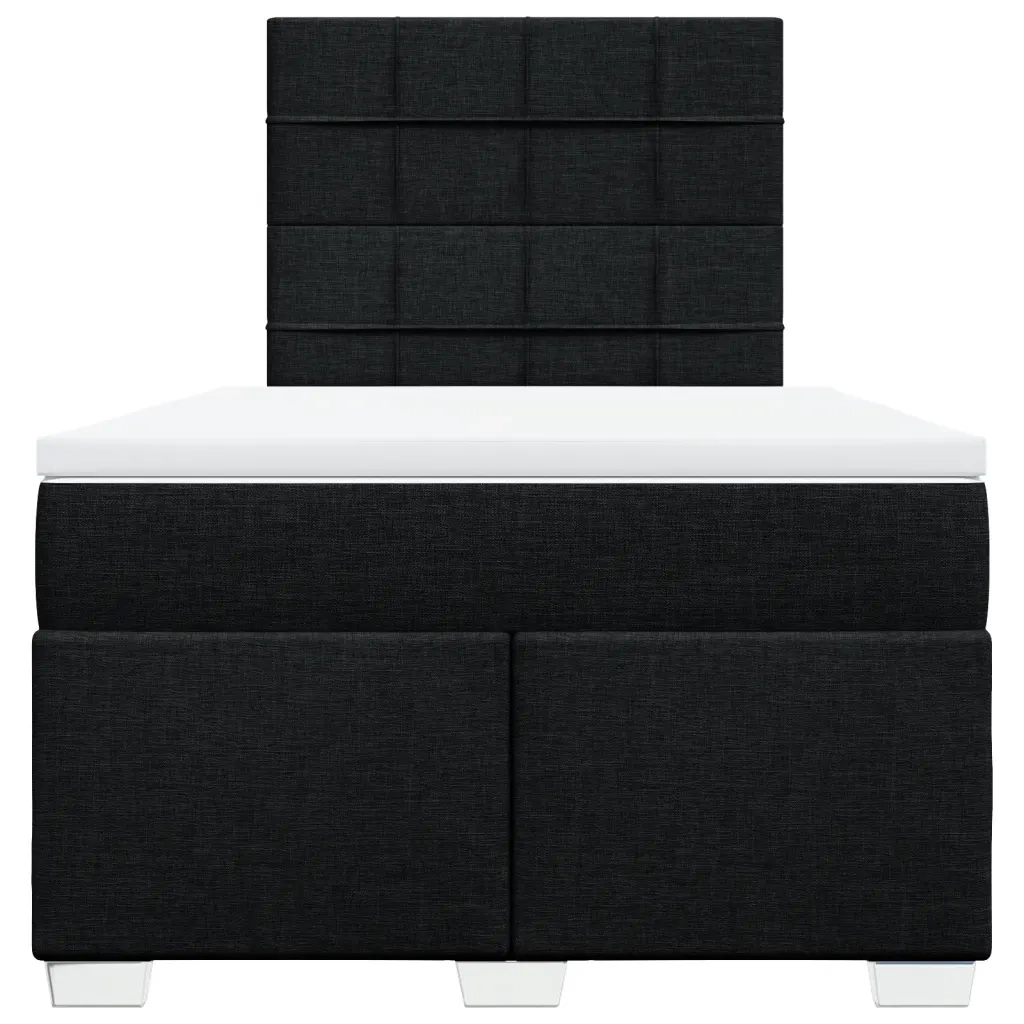 Giroletto a Molle con Materasso Nero 120x200 cm in Tessuto