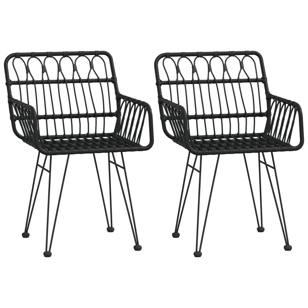 Set da Pranzo da Giardino 3 pz Nero in Polyrattan 3157866