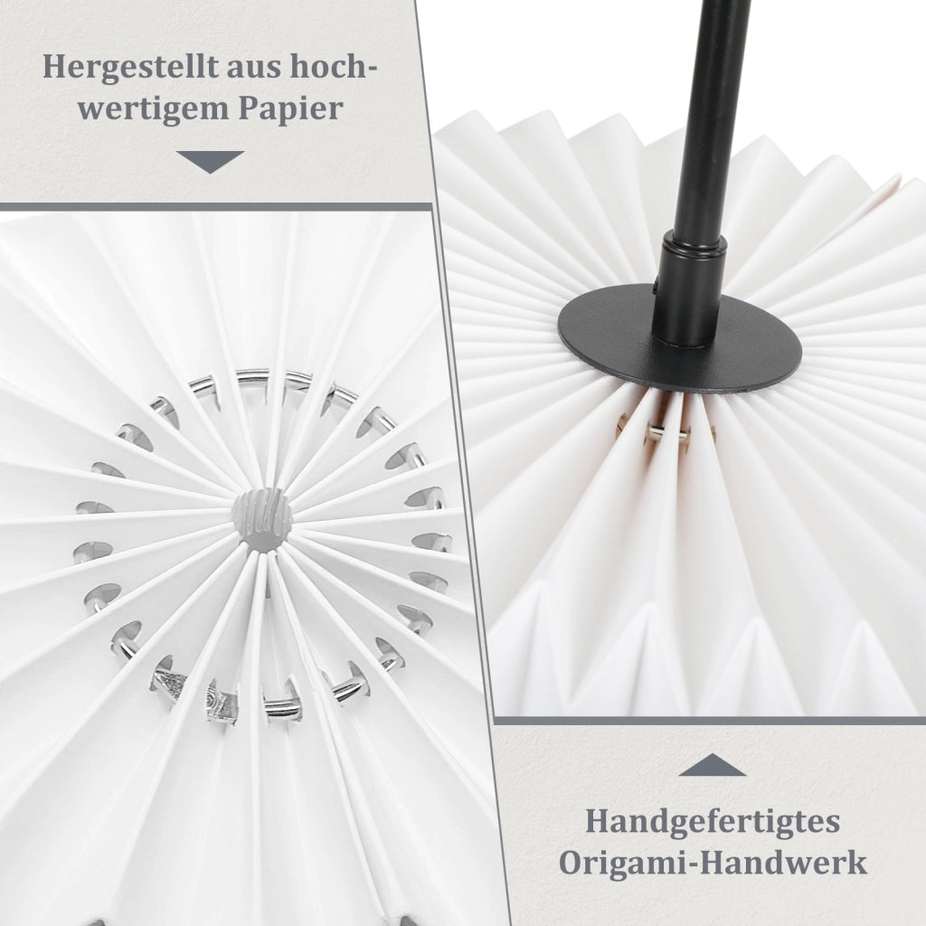 Lampada a Sospensione ZMH vintage - Paralume in carta bianca 1 luce (senza lampadina)