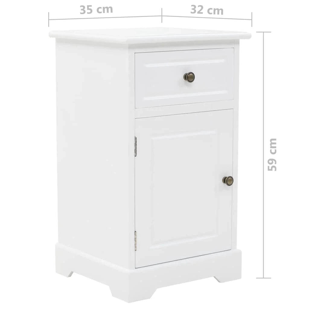 Comodino cassettiera mobile per camera da letto MDF e legno di pino 35 x 32 x 59 cm 1402072
