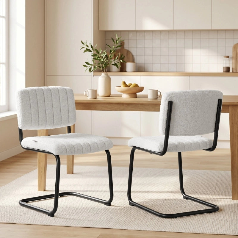 SEDIE da pranzo Freischwinger Set da 2 pezzi 48x55x76 cm Crema