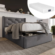 letto imbottito cotone grigio 90 x 200 cm