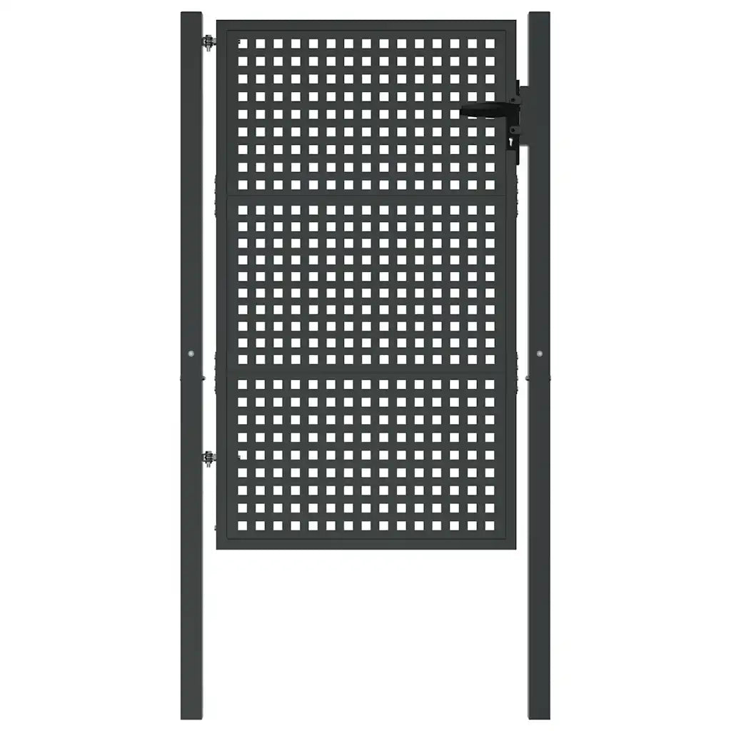 Cancello da Giardino Antracite 100x125 cm in Acciaio 154561