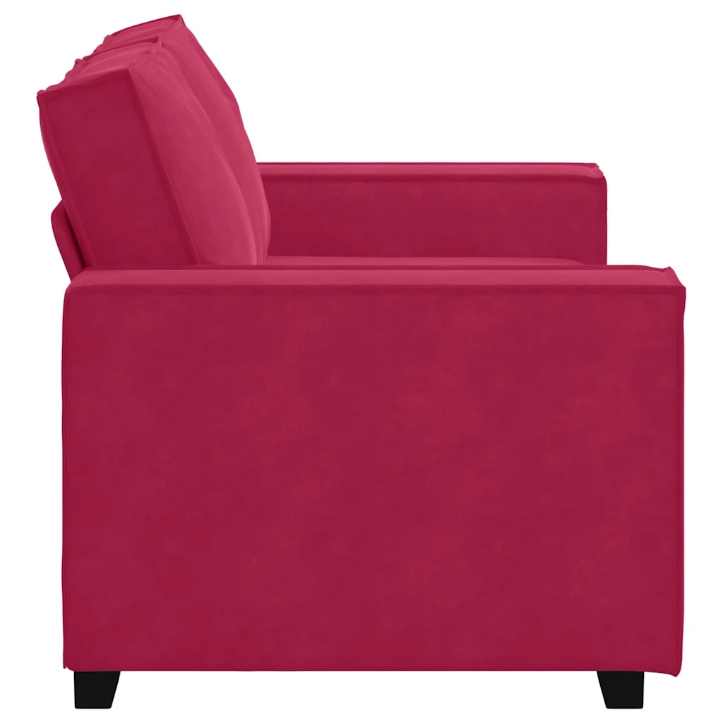 Divano a 2 Posti Rosso Vino 160x78x84 cm in Velluto 4105014
