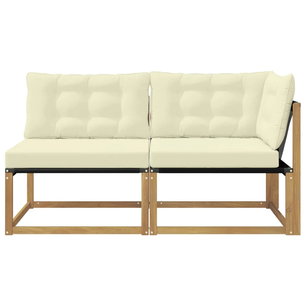 Salotto da Giardino-Divano componibile Sezionale con cuscino Bianco 162,5 x 83 x 73 cm 141607