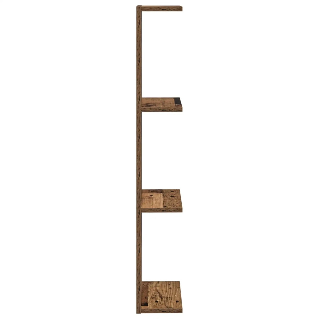Scaffale da parete 2 pz Legno antico 22 x 15 x 100 cm 8012449