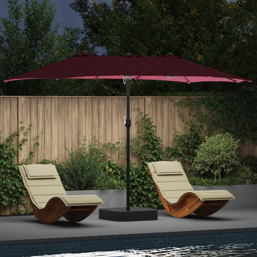 Ombrello da giardino-Ombrellone da spiaggia Rosso Bordeaux 385 x 209 x 244 cm 641070