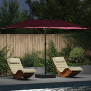 Ombrello da giardino-Ombrellone da spiaggia Rosso Bordeaux 385 x 209 x 244 cm 641070