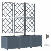 Fioriere | Cassetta per fiori | Vaso da giardino 3 pz Grigio Chiaro 120 x 40 x 142 cm Plastica