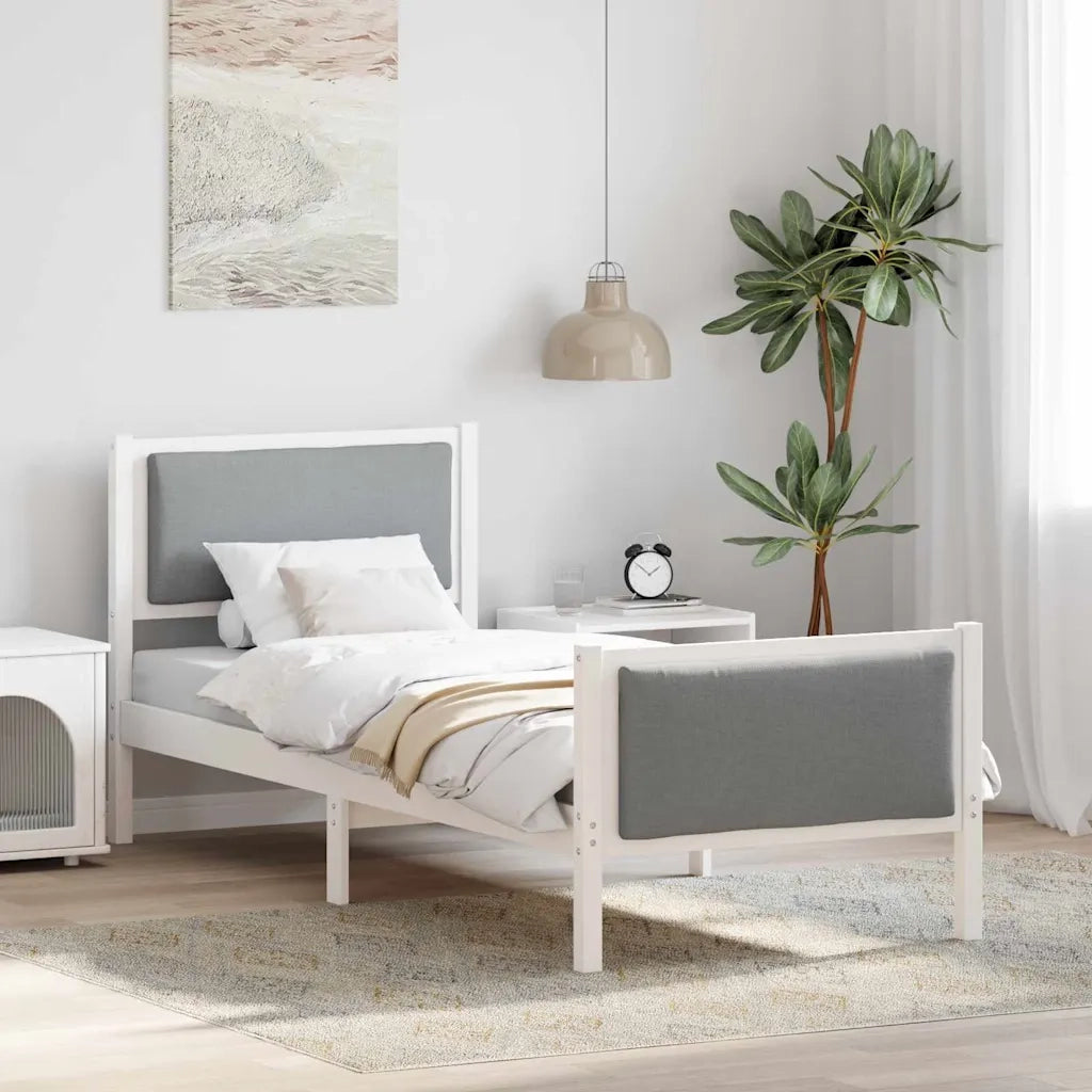 Struttura del letto Grigio chiaro 80 x 200 cm Tessuto