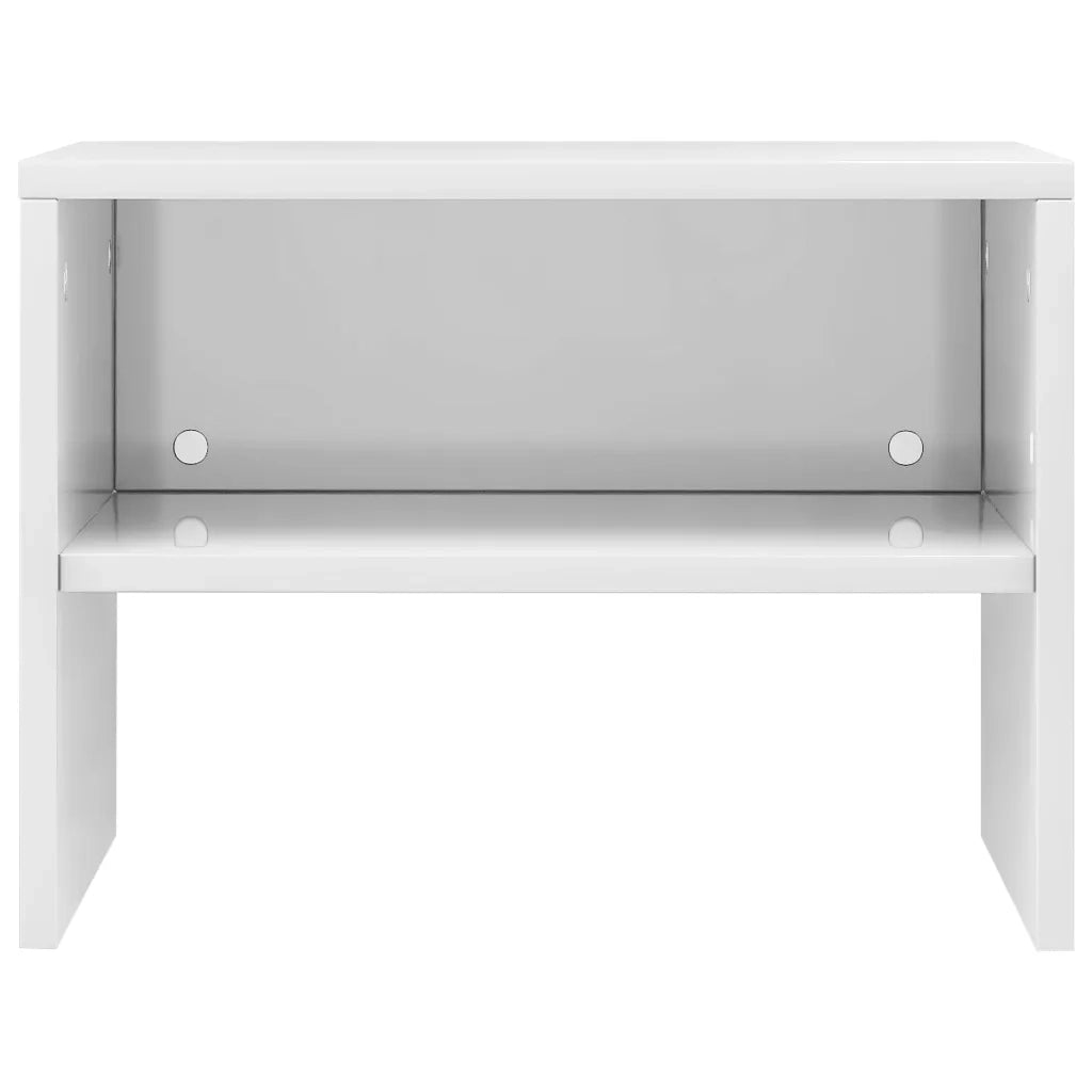 Set di 2 Comodini | Armadio da Notte | Mobiletto da notte Bianco Lucido 40x30x30 cm in Legno Multistrato