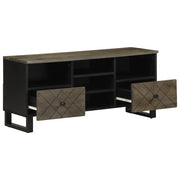 Mobile Porta TV Nero 100x33x46 cm in Legno Massello di Mango 4017702
