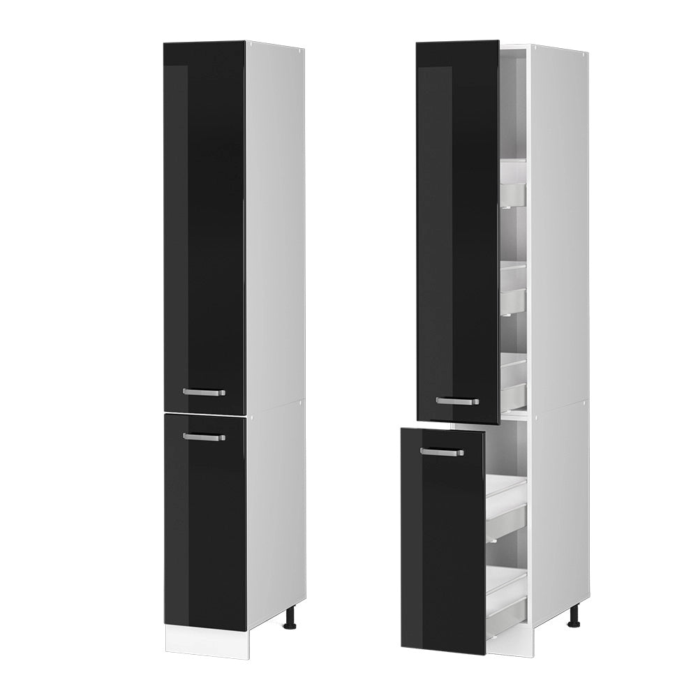 Vicco Dispensa universale Nero lucido 30 cm con porte
