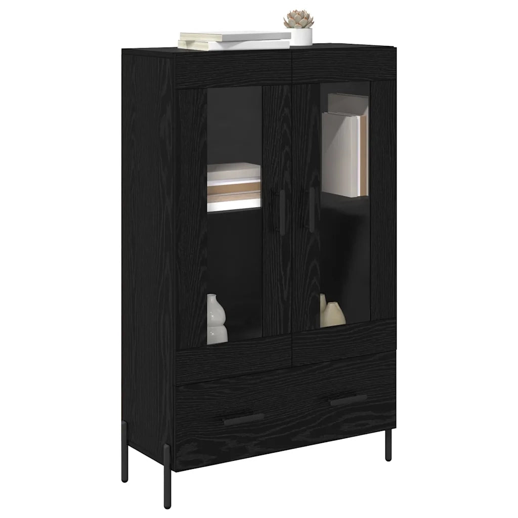 Credenza con Cassetto-Buffet-Armadio da cucina Corona Rovere Nero 69,5 x 31 x 115 cm