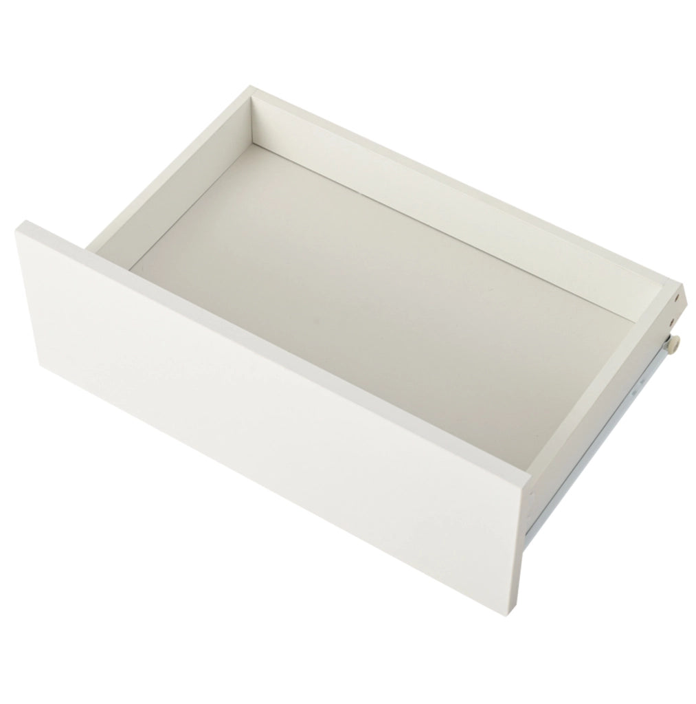 Tavolino da caffè sollevabile 100x50x40 cm con 2 cassetti; bianco e effetto legno