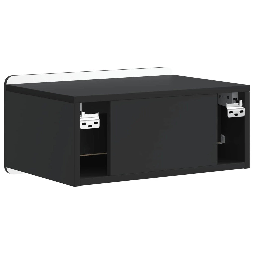 Mobiletto da notte a muro 2 pcs Nero 49 x 34,5 x 24 cm
