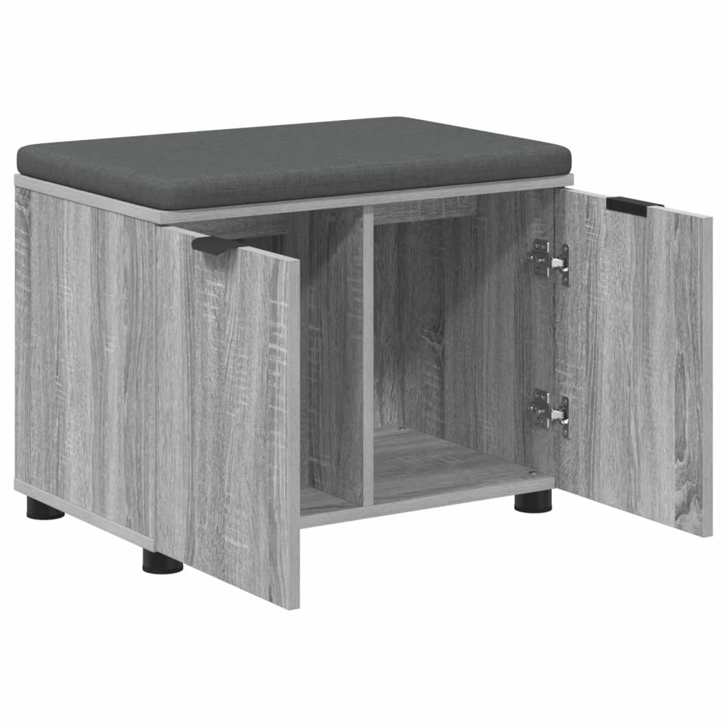 Panca per ingresso con cuscino Sonoma grigia 60 x 38 x 46 cm 891477