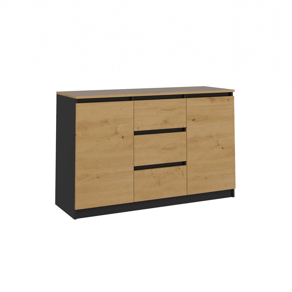 Cassettiera MALWA 2d3s/BA antracite rovere artisan per camera e soggiorno