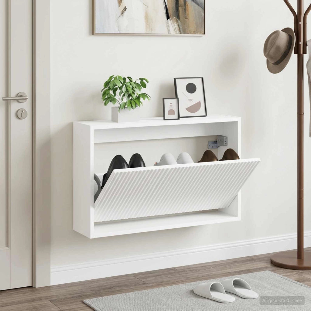 Mobiletto per Scarpe da Muro ARNHEM 71 x 17 x 43 cm Bianco 896625