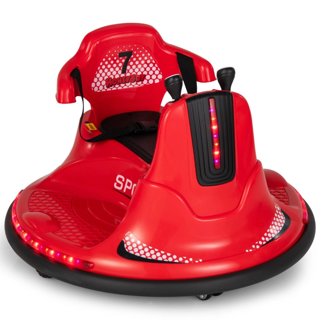 Autoscontro elettrico a batteria con doppio joystick telecomando luci a LED, Autoscontro per bambini Rosso-Macchinine giocattoli