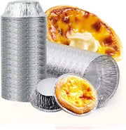 100 pezzi di confezione per tartelette in forma di cupcake - 7 cm - foglio di alluminio - forme per torte, budini e tartelette