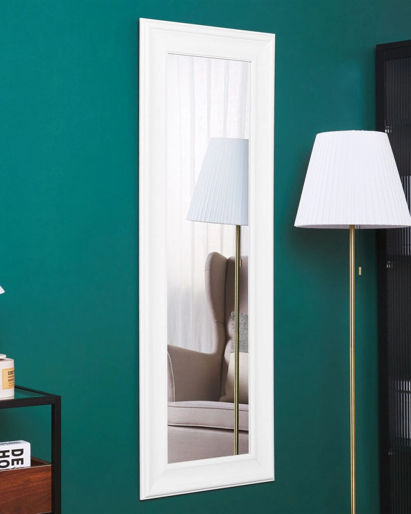 Specchio da parete pensile bianco 51 x 141 cm in materiale sintetico ispirato allo stile minimalista scandinavo