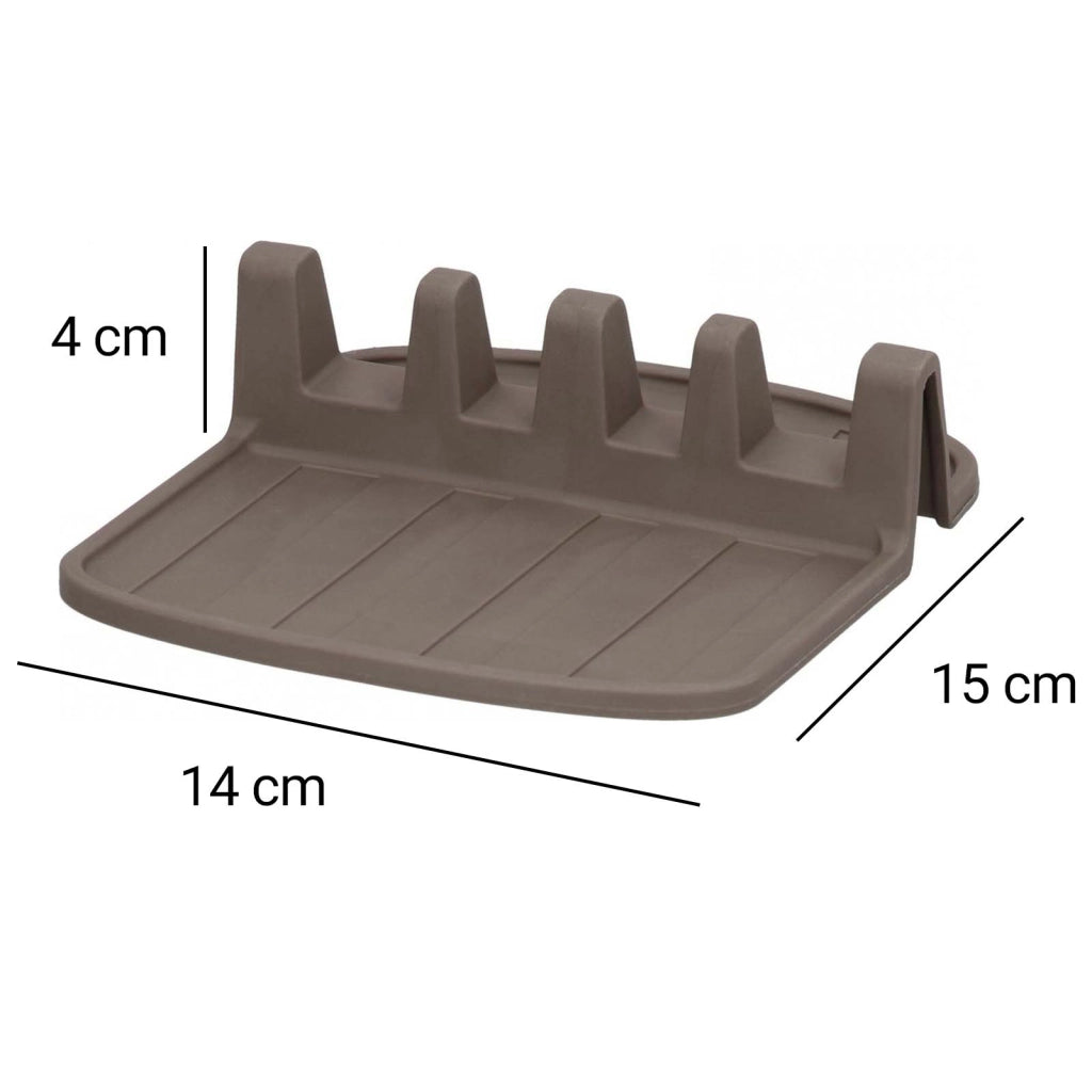 Porta cucchiaio compatto in silicone antiscivolo 15x14 cm Taupe Alpina