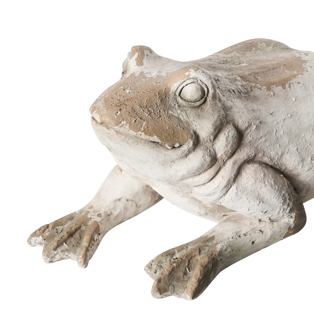 Statuetta decorativa da giardino rana in MgO beige 36 x 50 x 23 cm elemento decorativo per giardino terrazza e patio