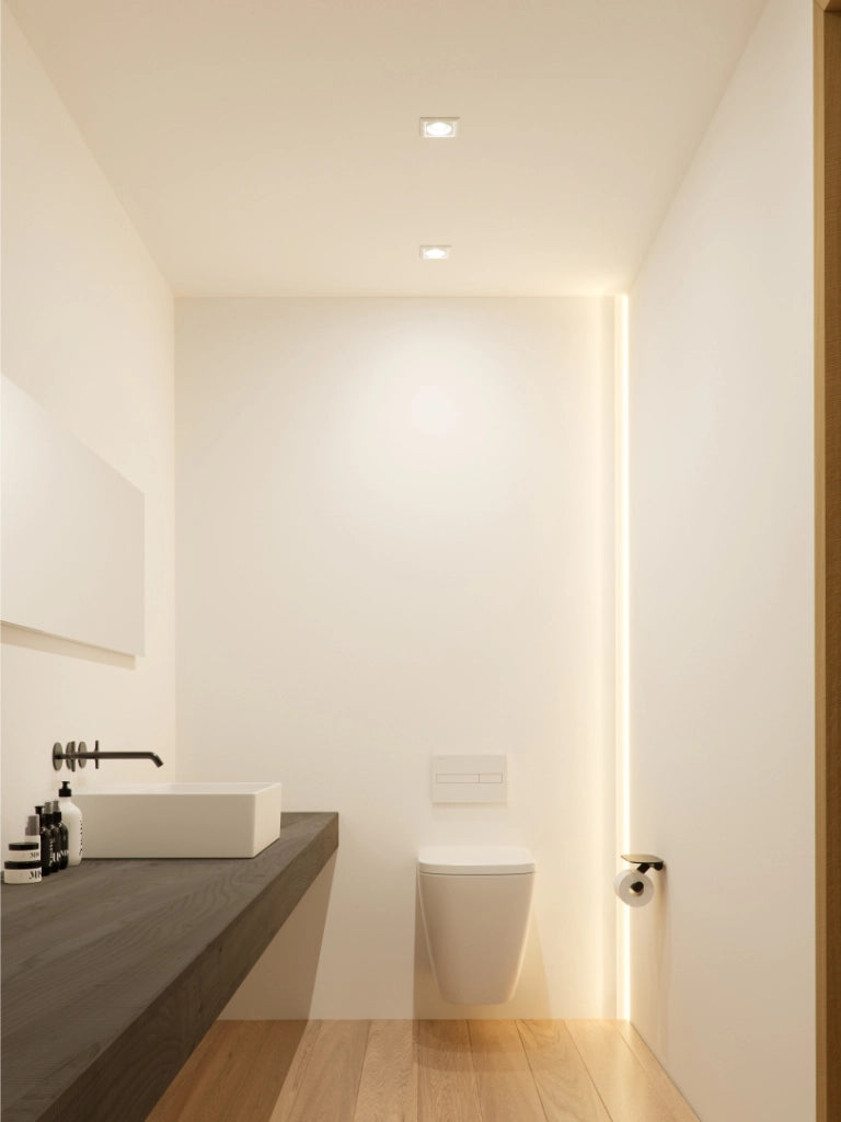 Downlight a Incasso LED Compac SQ 8W Orientabile 90 Gradi Dimmerabile Triac 2700K Bianco Opaco per Illuminazione d'Interni Professionale