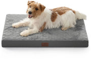 Hondenletto Ortopedico per Piccoli Cani - Cuscino per Cani Lavabile con Fondoscalo Antiscivolo, Asciugamano per Cani, Grigio, 74 x 46 x 7 cm
