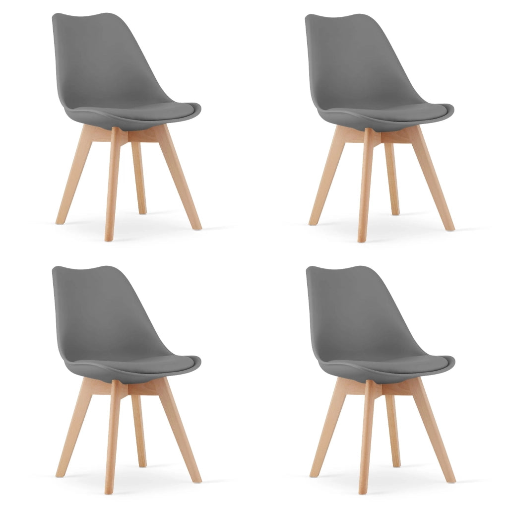Sedia VALORA RIXK Graphite - Design ergonomico per soggiorno x4