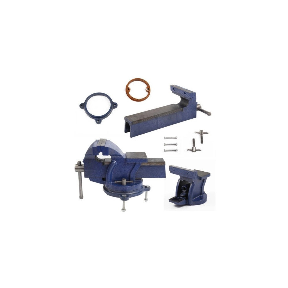 Trade Shop - Morsa Da Banco Girevole 5" 125 Mm Incudine Professionale In Ghisa E Acciaio -