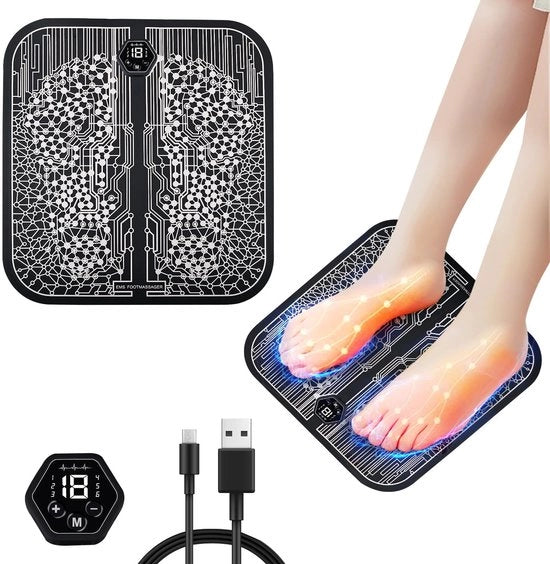 Apparecchio di massaggio per piedi - massaggio - portatile USB - miglioramento del flusso sanguigno - alleviamento del dolore muscolare - 6 modalità e 19 frequenze - adatto per...