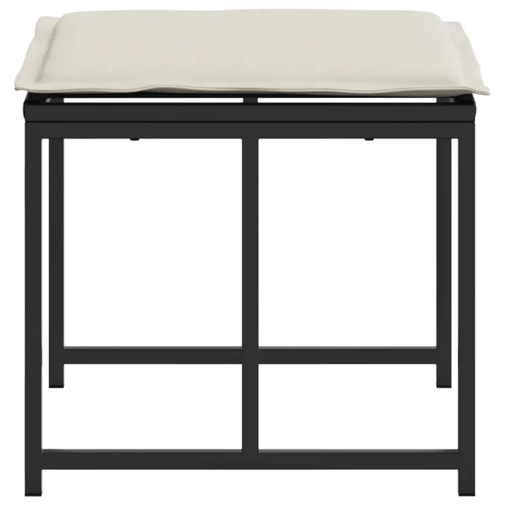 Sgabelli da Giardino con Cuscini 4 pz Neri in Polyrattan CFW6112038