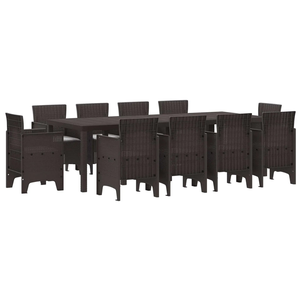 Set da Pranzo per Giardino 11 pcs Marrone Polipropilene 3378599