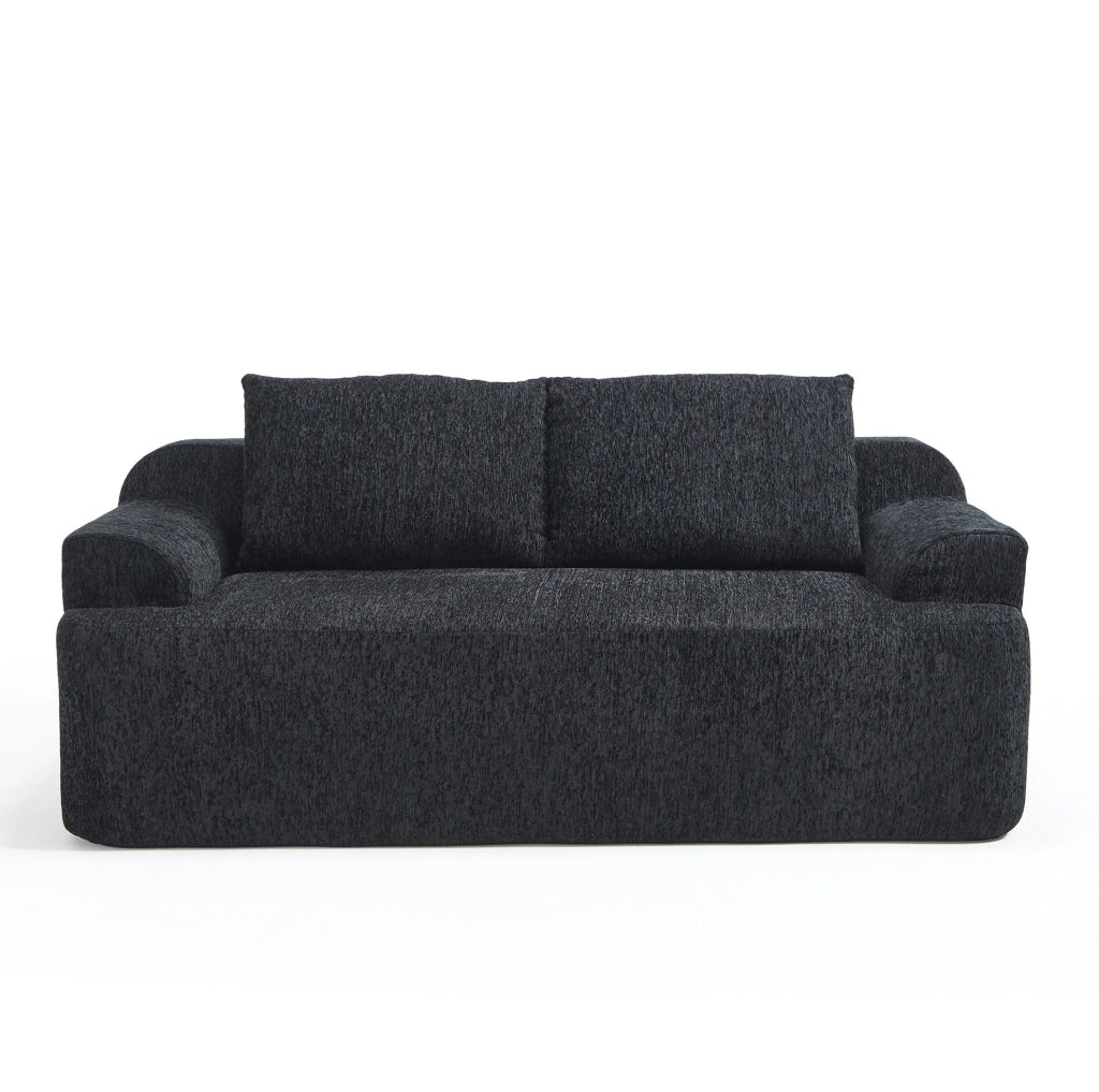 Divano letto modulare in tessuto con 2 cuscini, nero, 68 x 45,5 x 68 cm