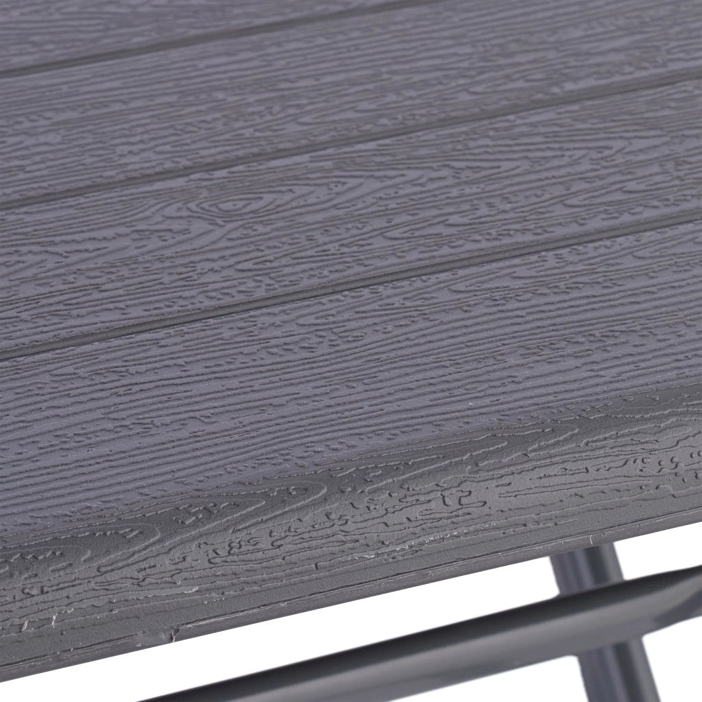 Set da balcone 3 pezzi tavolo pieghevole 61 x 61 cm e 2 sedie comode design moderno in plastica grigia 13_0015633