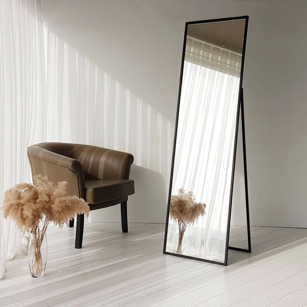 Ronzone, Specchio Forma Rettangolare, 60x170h cm Nero