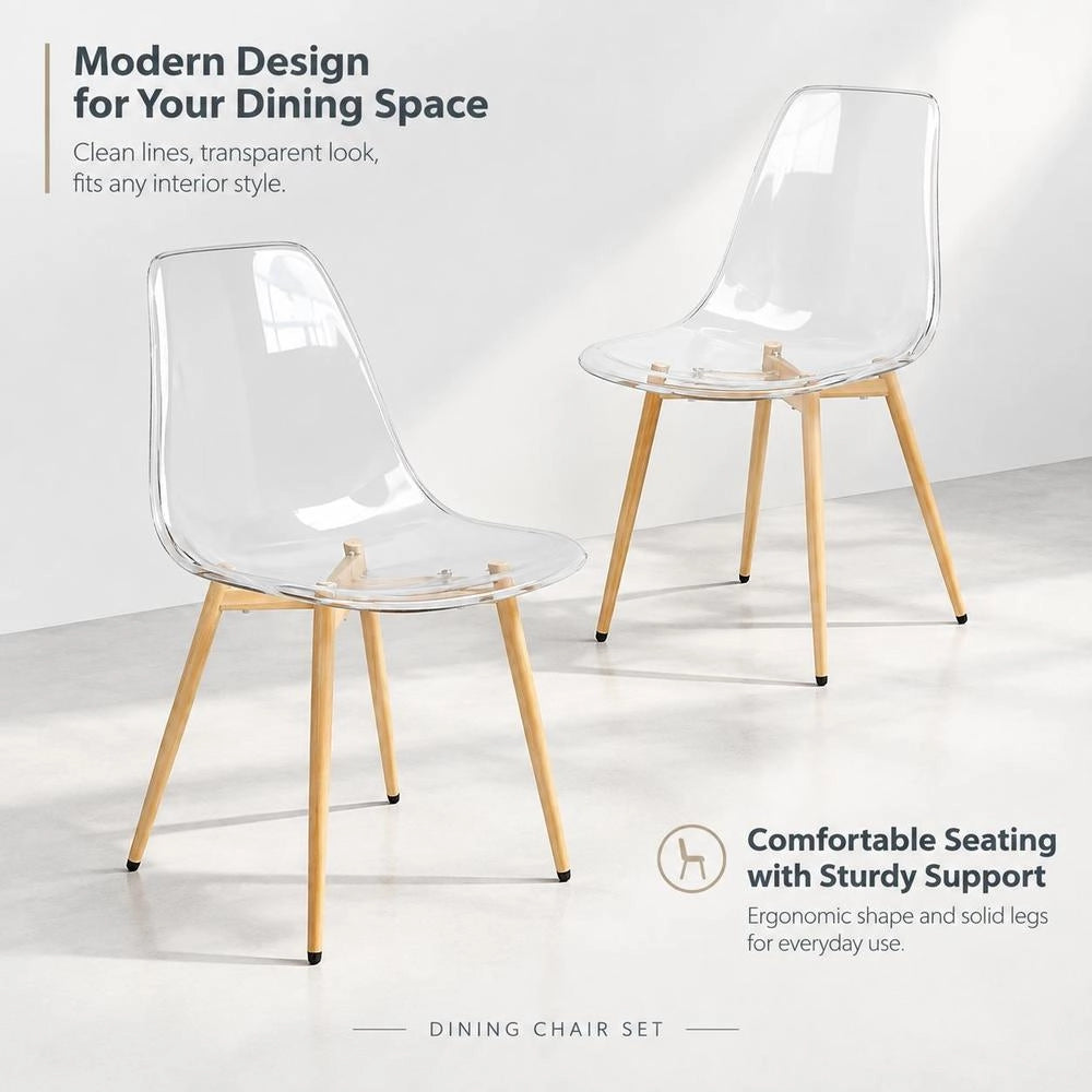 Dining Chairs, 2 Pieces, Transparent PET