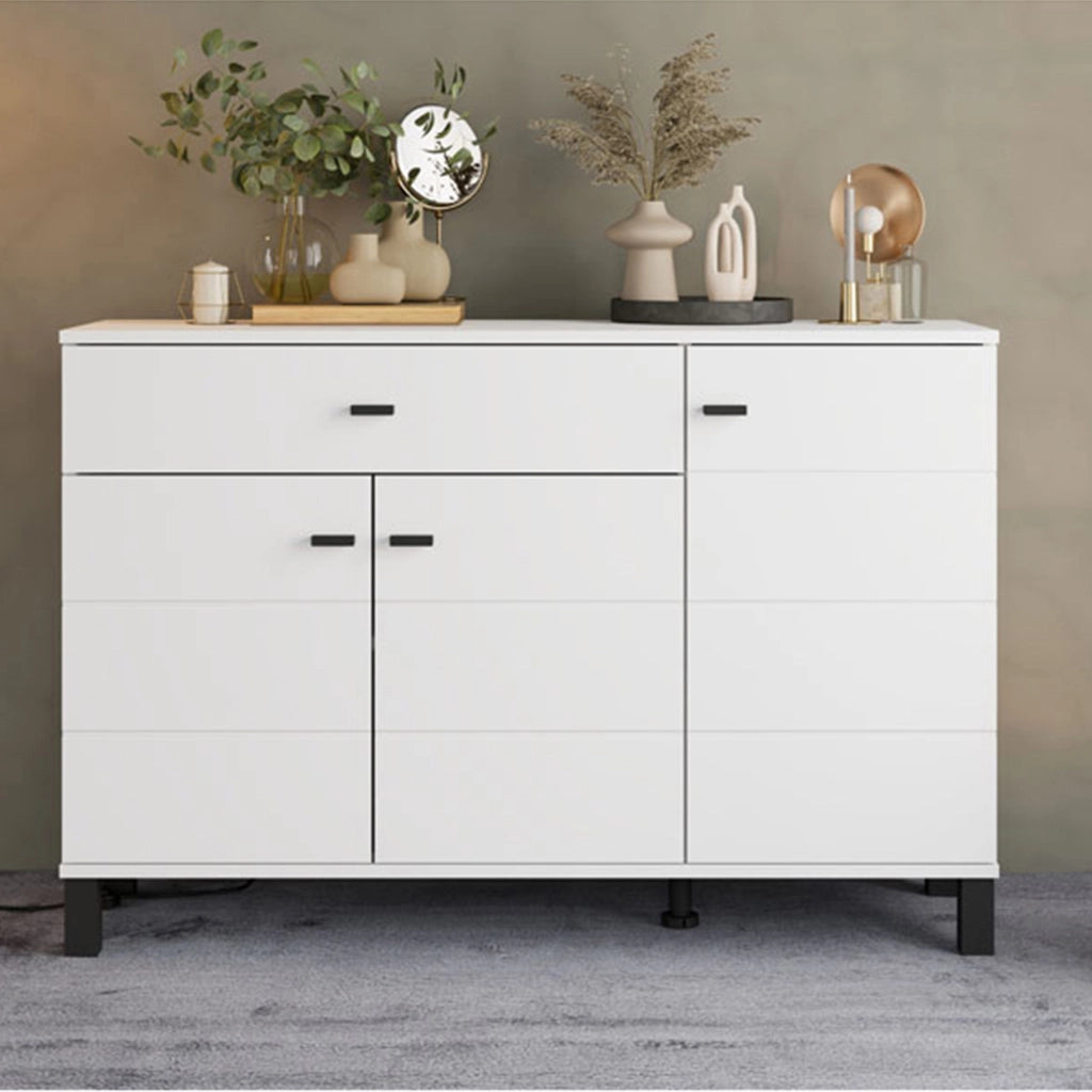 Madia Uyuni, Credenza 3 Ripiani, 116x35x78h cm Bianco